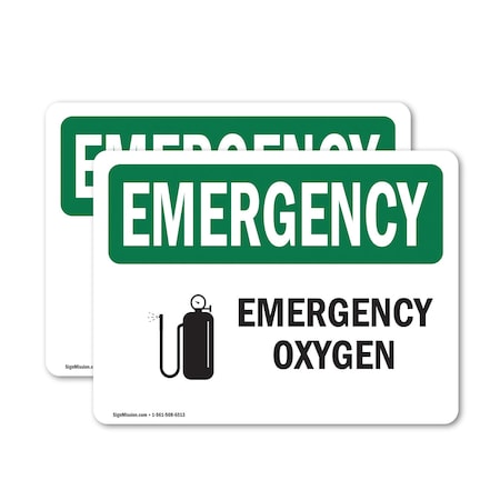 Signmission Oxygen, 24 in W x Rectangle, Vinyl Decal OS-2PACK-EM-D-1824-L-10309